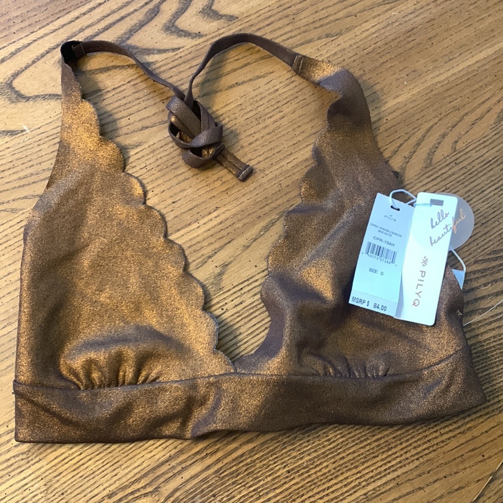 NWT $84 Reversible Wave Halter Bikini Top - Picture 6 of 8